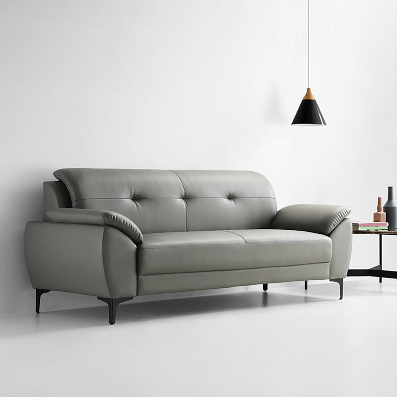 Glam Gray Tufted Split-Back Stationary Stain Resistant Standard Sofa Clearhalo 'furn' 'furn_sofas' 'Furniture' 'furniture_sofas' 'Living Room Furniture' 'Sofa' 'sofas' 5072513