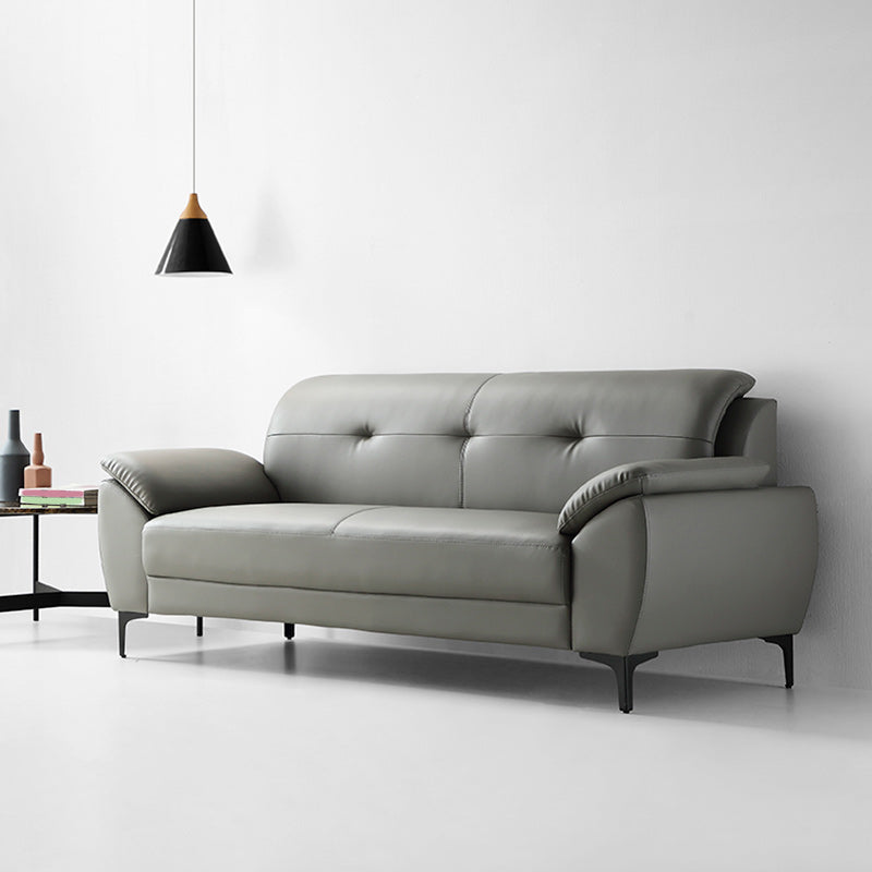 Glam Gray Tufted Split-Back Stationary Stain Resistant Standard Sofa Clearhalo 'furn' 'furn_sofas' 'Furniture' 'furniture_sofas' 'Living Room Furniture' 'Sofa' 'sofas' 5072515