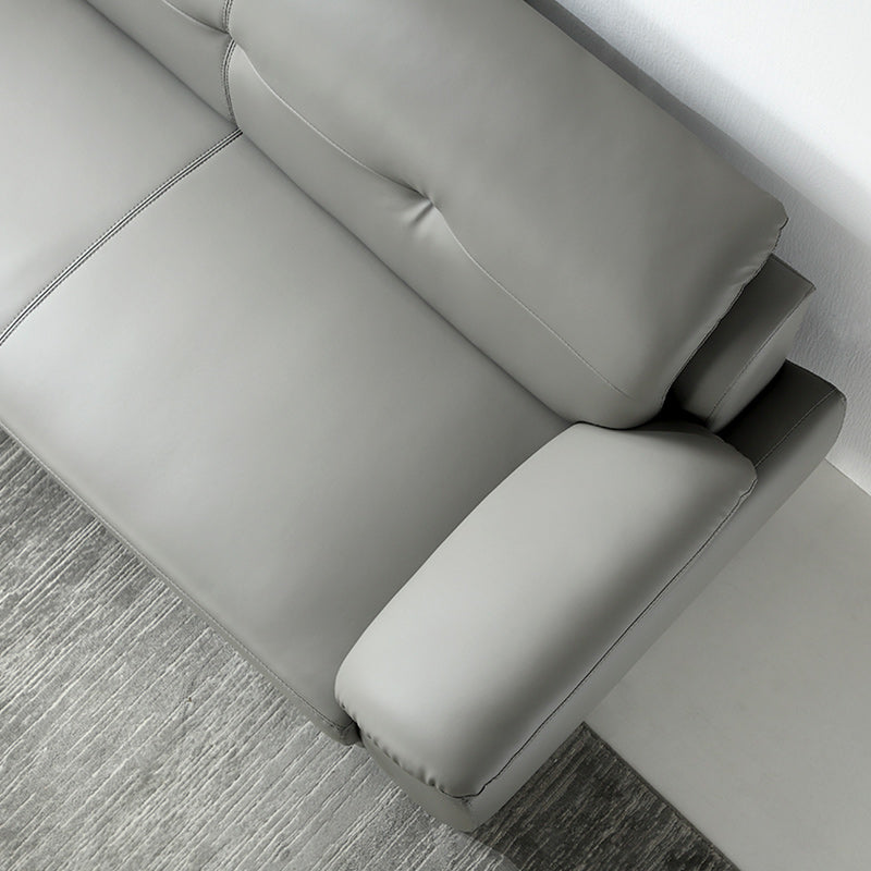 Glam Gray Tufted Split-Back Stationary Stain Resistant Standard Sofa Clearhalo 'furn' 'furn_sofas' 'Furniture' 'furniture_sofas' 'Living Room Furniture' 'Sofa' 'sofas' 5072517