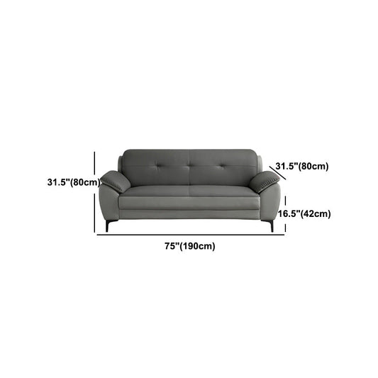 Glam Gray Tufted Split-Back Stationary Stain Resistant Standard Sofa Clearhalo 'furn' 'furn_sofas' 'Furniture' 'furniture_sofas' 'Living Room Furniture' 'Sofa' 'sofas' 5072522