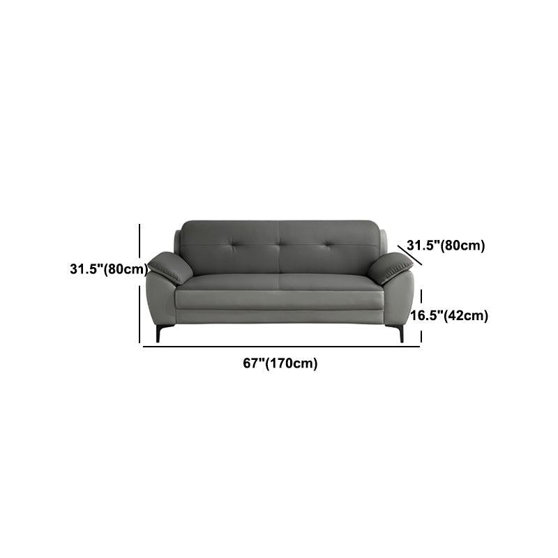 Glam Gray Tufted Split-Back Stationary Stain Resistant Standard Sofa Clearhalo 'furn' 'furn_sofas' 'Furniture' 'furniture_sofas' 'Living Room Furniture' 'Sofa' 'sofas' 5072524