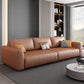 Standard Contemporary Square Arm Faux Leather Stain Resistant Sofa Couch Orange Clearhalo 'furn' 'furn_sofas' 'Furniture' 'furniture_sofas' 'Living Room Furniture' 'Sofa' 'sofas' 5072528