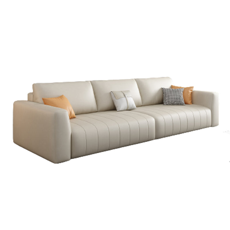 Standard Contemporary Square Arm Faux Leather Stain Resistant Sofa Couch Clearhalo 'furn' 'furn_sofas' 'Furniture' 'furniture_sofas' 'Living Room Furniture' 'Sofa' 'sofas' 5072529