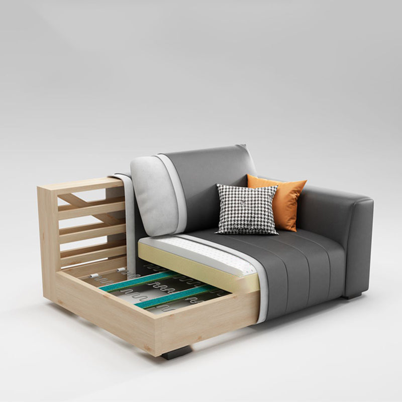 Standard Contemporary Square Arm Faux Leather Stain Resistant Sofa Couch Clearhalo 'furn' 'furn_sofas' 'Furniture' 'furniture_sofas' 'Living Room Furniture' 'Sofa' 'sofas' 5072530