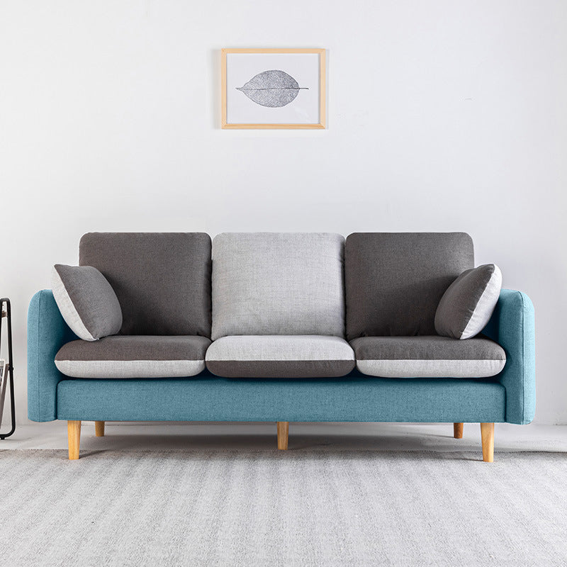 Linen Contemporary Square Arm Sofa Washable Standard Sofa for Living Room Dark Blue-Gray Clearhalo 'furn' 'furn_sofas' 'Furniture' 'furniture_sofas' 'Living Room Furniture' 'Sofa' 'sofas' 5072544