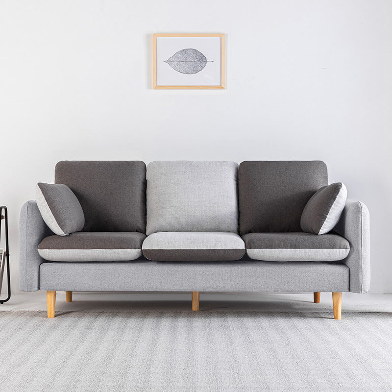 Linen Contemporary Square Arm Sofa Washable Standard Sofa for Living Room Grey Clearhalo 'furn' 'furn_sofas' 'Furniture' 'furniture_sofas' 'Living Room Furniture' 'Sofa' 'sofas' 5072548