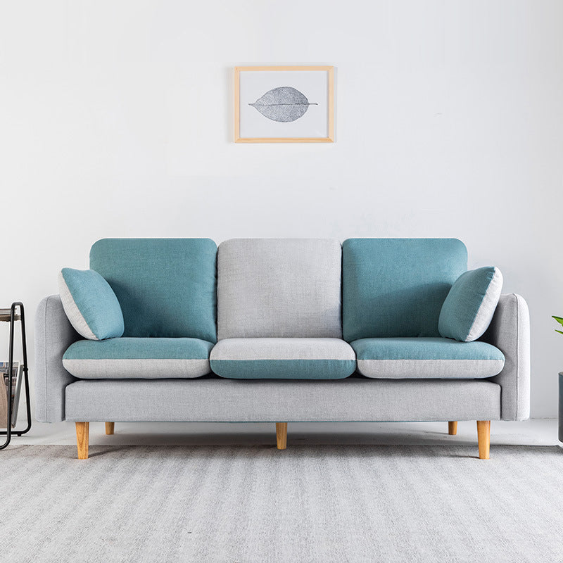 Linen Contemporary Square Arm Sofa Washable Standard Sofa for Living Room White Grey Blue Clearhalo 'furn' 'furn_sofas' 'Furniture' 'furniture_sofas' 'Living Room Furniture' 'Sofa' 'sofas' 5072549