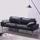 31.4"H Faux Leather Solid Color Square Arm Sofa for Living Room Black Houndstooth Clearhalo 'Furniture' 'furniture_sofas' 'Living Room Furniture' 'Sofa' 'sofas' 5072572