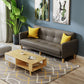 Tufted Split-Back Mid Century Modern Standard Square Arm Sofa Couch Dark Gray Faux Leather Clearhalo 'furn' 'furn_sofas' 'Furniture' 'furniture_sofas' 'Living Room Furniture' 'Sofa' 'sofas' 5072592