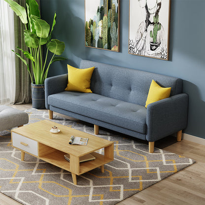 Tufted Split-Back Mid Century Modern Standard Square Arm Sofa Couch Airy Blue Cotton Blend Clearhalo 'furn' 'furn_sofas' 'Furniture' 'furniture_sofas' 'Living Room Furniture' 'Sofa' 'sofas' 5072604