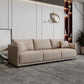Faux Leather Sofa 29.52" D x 29.52" H Square Arm Sofa for Living Room Beige Clearhalo 'furn' 'furn_sofas' 'Furniture' 'furniture_sofas' 'Living Room Furniture' 'Sofa' 'sofas' 5072641
