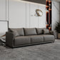 Faux Leather Sofa 29.52" D x 29.52" H Square Arm Sofa for Living Room Grey Clearhalo 'furn' 'furn_sofas' 'Furniture' 'furniture_sofas' 'Living Room Furniture' 'Sofa' 'sofas' 5072648