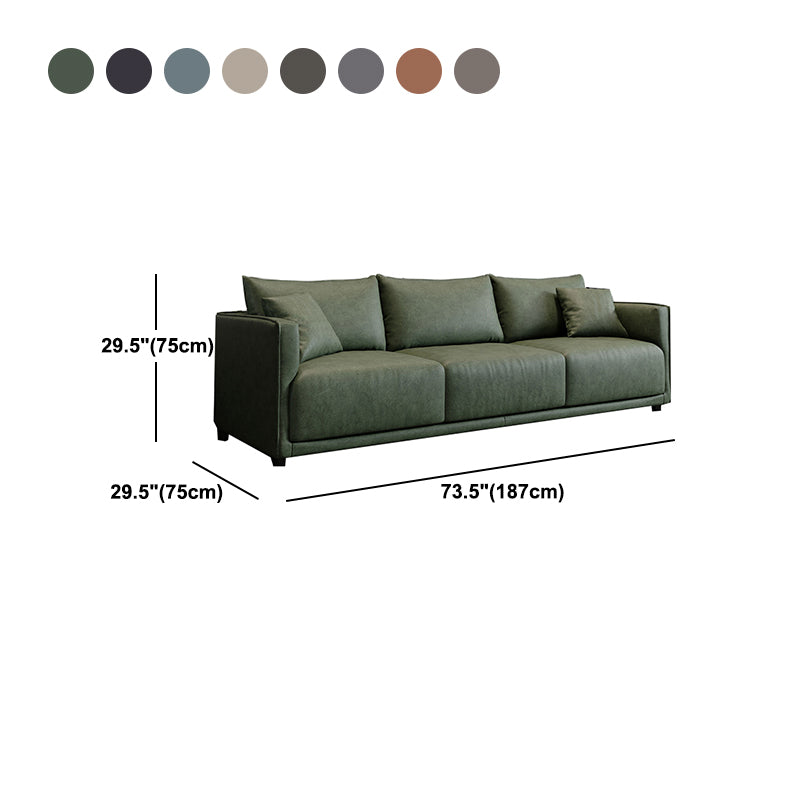 Faux Leather Sofa 29.52" D x 29.52" H Square Arm Sofa for Living Room Clearhalo 'furn' 'furn_sofas' 'Furniture' 'furniture_sofas' 'Living Room Furniture' 'Sofa' 'sofas' 5072652