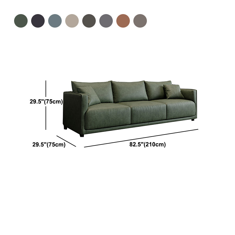 Faux Leather Sofa 29.52" D x 29.52" H Square Arm Sofa for Living Room Clearhalo 'furn' 'furn_sofas' 'Furniture' 'furniture_sofas' 'Living Room Furniture' 'Sofa' 'sofas' 5072653