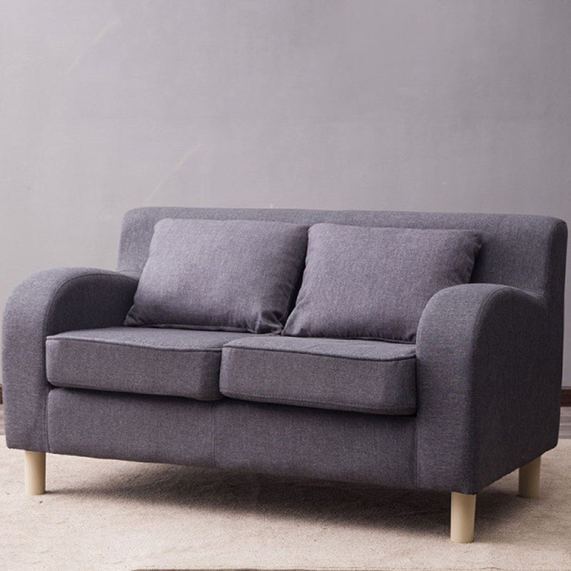 Linen Contemporary Sloped Arm Sofa Standard Sofa for Living Room, Apartment Dark Gray Clearhalo 'furn' 'furn_sofas' 'Furniture' 'furniture_sofas' 'Living Room Furniture' 'Sofa' 'sofas' 5072656
