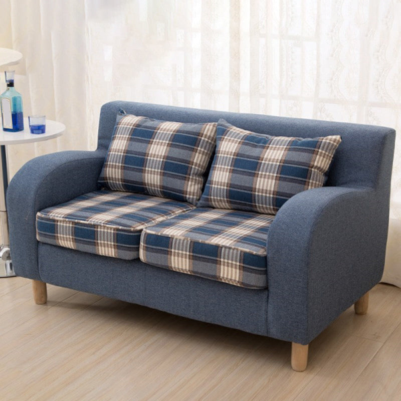 Linen Contemporary Sloped Arm Sofa Standard Sofa for Living Room, Apartment Navy Blue Clearhalo 'furn' 'furn_sofas' 'Furniture' 'furniture_sofas' 'Living Room Furniture' 'Sofa' 'sofas' 5072659