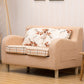 Linen Contemporary Sloped Arm Sofa Standard Sofa for Living Room, Apartment Apricot Clearhalo 'furn' 'furn_sofas' 'Furniture' 'furniture_sofas' 'Living Room Furniture' 'Sofa' 'sofas' 5072664