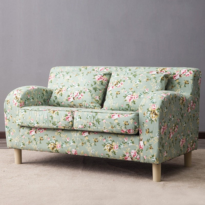 Linen Contemporary Sloped Arm Sofa Standard Sofa for Living Room, Apartment Pink Green Clearhalo 'furn' 'furn_sofas' 'Furniture' 'furniture_sofas' 'Living Room Furniture' 'Sofa' 'sofas' 5072669