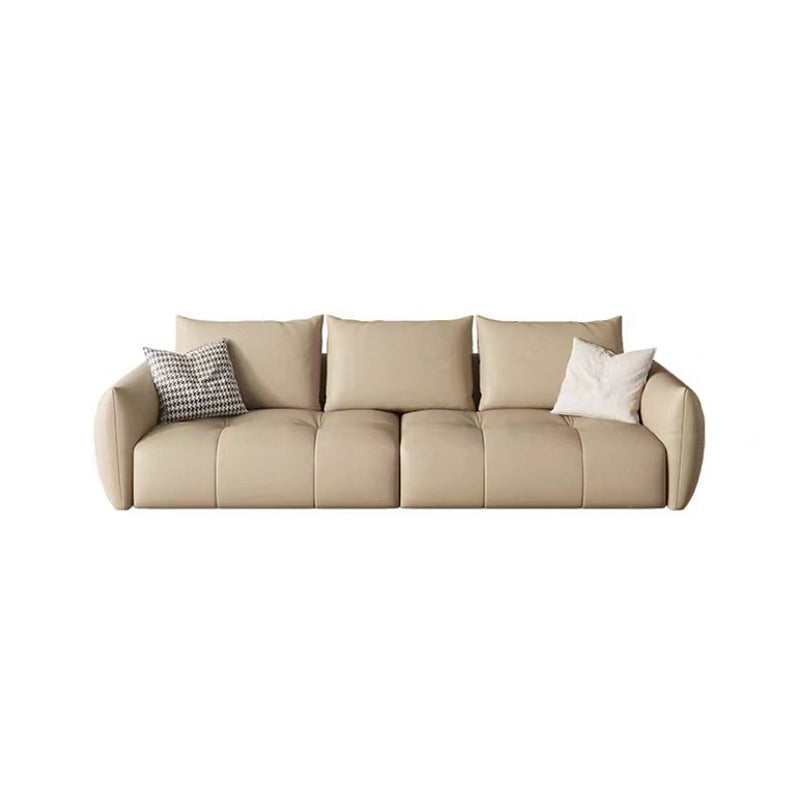 Faux Leather Sofa Sofa 37.40" D x 32.28" H Square Arm Sofa for Living Room 87"L x 37"W x 32"H Clearhalo 'furn' 'furn_sofas' 'Furniture' 'furniture_sofas' 'Living Room Furniture' 'Sofa' 'sofas' 5072680