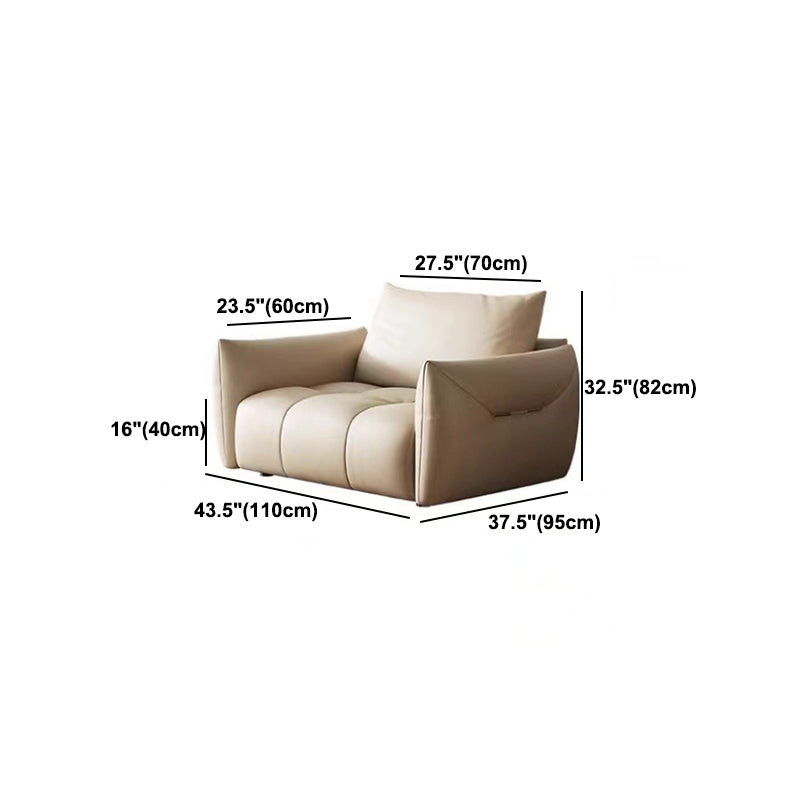 Faux Leather Sofa Sofa 37.40" D x 32.28" H Square Arm Sofa for Living Room Clearhalo 'furn' 'furn_sofas' 'Furniture' 'furniture_sofas' 'Living Room Furniture' 'Sofa' 'sofas' 5072682
