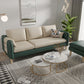 3 Seater Faux Leather Square Arm Sofa for Living Room with Storage White-Green Clearhalo 'furn' 'furn_sofas' 'Furniture' 'furniture_sofas' 'Living Room Furniture' 'Sofa' 'sofas' 5072687