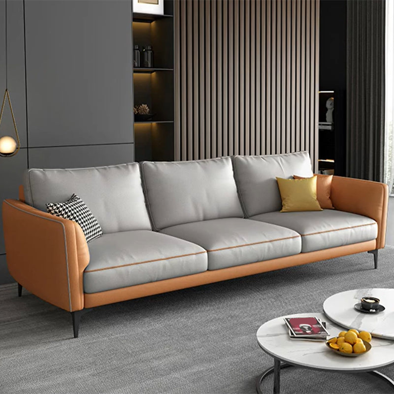 Stain Resistant Faux Leather Contemporary Standard Sofa Couch Clearhalo 'furn' 'furn_sofas' 'Furniture' 'furniture_sofas' 'Living Room Furniture' 'Sofa' 'sofas' 5072701
