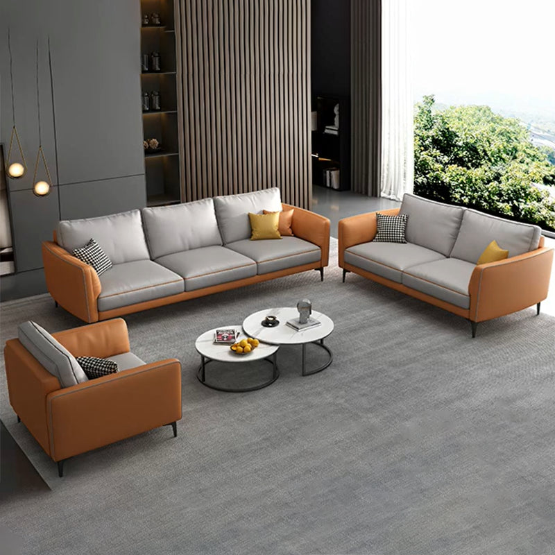 Stain Resistant Faux Leather Contemporary Standard Sofa Couch Clearhalo 'furn' 'furn_sofas' 'Furniture' 'furniture_sofas' 'Living Room Furniture' 'Sofa' 'sofas' 5072702