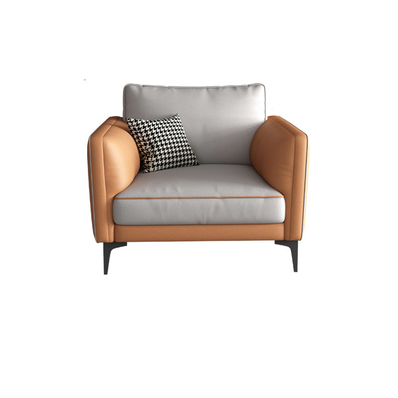 Stain Resistant Faux Leather Contemporary Standard Sofa Couch 39"L x 33.5"W x 33.5"H Clearhalo 'furn' 'furn_sofas' 'Furniture' 'furniture_sofas' 'Living Room Furniture' 'Sofa' 'sofas' 5072706