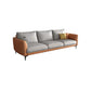 Stain Resistant Faux Leather Contemporary Standard Sofa Couch 84.5"L x 33.5"W x 33.5"H Spring&Latex Clearhalo 'furn' 'furn_sofas' 'Furniture' 'furniture_sofas' 'Living Room Furniture' 'Sofa' 'sofas' 5072707