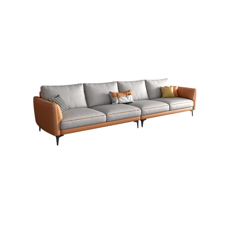 Stain Resistant Faux Leather Contemporary Standard Sofa Couch 110"L x 33"W x 33"H Clearhalo 'furn' 'furn_sofas' 'Furniture' 'furniture_sofas' 'Living Room Furniture' 'Sofa' 'sofas' 5072708