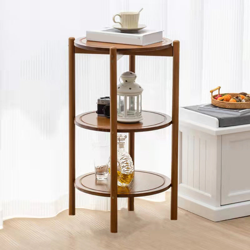 4 Legs End Table Wood Round Side End Table with Shelves for Living Room Clearhalo 'Coffee & Accent Tables' 'End & Side Tables' 'end_side_table' 'end_side_tables' 'furn' 'furn_end_side_tables' 'Furniture' 'furniture_end_side_table' 'Living Room Furniture' 5072718