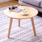 Traditional Style Cocktail Table White/wood Color Rubber Wood Round Coffee Table Natural Clearhalo 'Coffee & Accent Tables' 'End & Side Tables' 'end_side_table' 'end_side_tables' 'furn' 'furn_end_side_tables' 'Furniture' 'furniture_end_side_table' 'Living Room Furniture' 5072732