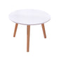 Traditional Style Cocktail Table White/wood Color Rubber Wood Round Coffee Table Clearhalo 'Coffee & Accent Tables' 'End & Side Tables' 'end_side_table' 'end_side_tables' 'furn' 'furn_end_side_tables' 'Furniture' 'furniture_end_side_table' 'Living Room Furniture' 5072736