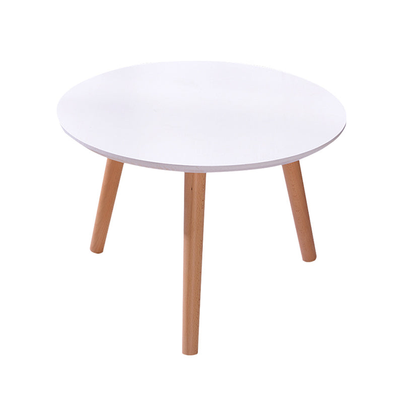 Traditional Style Cocktail Table White/wood Color Rubber Wood Round Coffee Table Clearhalo 'Coffee & Accent Tables' 'End & Side Tables' 'end_side_table' 'end_side_tables' 'furn' 'furn_end_side_tables' 'Furniture' 'furniture_end_side_table' 'Living Room Furniture' 5072736