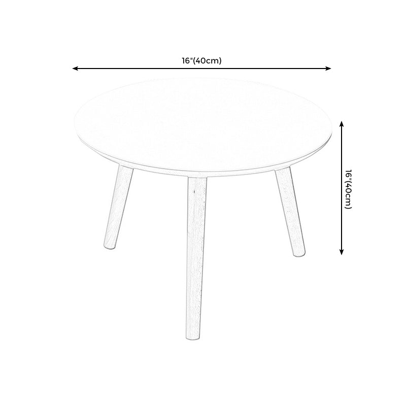 Traditional Style Cocktail Table White/wood Color Rubber Wood Round Coffee Table Clearhalo 'Coffee & Accent Tables' 'End & Side Tables' 'end_side_table' 'end_side_tables' 'furn' 'furn_end_side_tables' 'Furniture' 'furniture_end_side_table' 'Living Room Furniture' 5072739