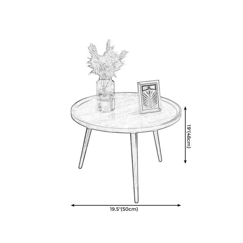 Traditional Style Cocktail Table Walnut/white/black Artificial Round Coffee Table Clearhalo 'Coffee & Accent Tables' 'End & Side Tables' 'end_side_table' 'end_side_tables' 'furn' 'furn_end_side_tables' 'Furniture' 'furniture_end_side_table' 'Living Room Furniture' 5072752