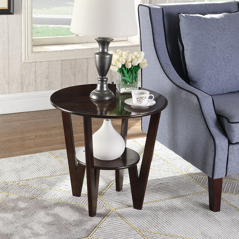 20.8"/22.8" Tall 3 Legs /4 Legs End Table Wood Round Side End Table for Living Room 24"L x 24"W x 23"H Brown Clearhalo 'Coffee & Accent Tables' 'End & Side Tables' 'end_side_table' 'end_side_tables' 'furn' 'furn_end_side_tables' 'Furniture' 'furniture_end_side_table' 'Living Room Furniture' 5072757