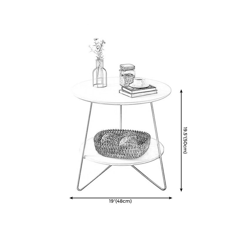 3 Legs Steel End Table Wood Round Side Table for Loving Room Clearhalo 'Coffee & Accent Tables' 'End & Side Tables' 'end_side_table' 'Furniture' 'furniture_end_side_table' 'Living Room Furniture' 5072824