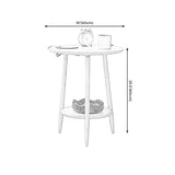 23.6"/27.5" Tall 3 Legs End Table Wood White/Natural/brown Round Side Table with Shelf Clearhalo 'Coffee & Accent Tables' 'End & Side Tables' 'end_side_table' 'Furniture' 'furniture_end_side_table' 'Living Room Furniture' 5072840