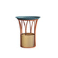 Iron Pedestal Side Table Round Tray Top Side End Table with Storage 16"L x 16"W x 19"H Blue-Yellow Clearhalo 'Coffee & Accent Tables' 'End & Side Tables' 'end_side_table' 'end_side_tables' 'furn' 'furn_end_side_tables' 'Furniture' 'furniture_end_side_table' 'Living Room Furniture' 5072846