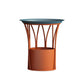 Iron Pedestal Side Table Round Tray Top Side End Table with Storage 20"L x 20"W x 22"H Orange Blue Clearhalo 'Coffee & Accent Tables' 'End & Side Tables' 'end_side_table' 'end_side_tables' 'furn' 'furn_end_side_tables' 'Furniture' 'furniture_end_side_table' 'Living Room Furniture' 5072849