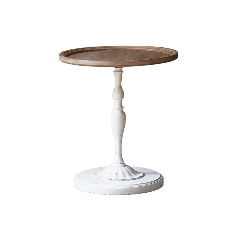 Pedestal Side Table Wood Round Side End Table- Distressed Surface Treatment Clearhalo 'Coffee & Accent Tables' 'End & Side Tables' 'end_side_table' 'Furniture' 'furniture_end_side_table' 'Living Room Furniture' 5072870