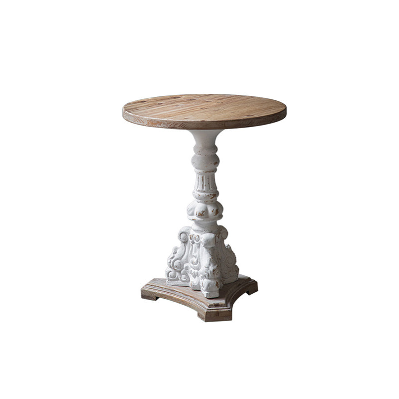 Pedestal Side Table Wood Round Side End Table- Distressed Surface Treatment Clearhalo 'Coffee & Accent Tables' 'End & Side Tables' 'end_side_table' 'Furniture' 'furniture_end_side_table' 'Living Room Furniture' 5072871