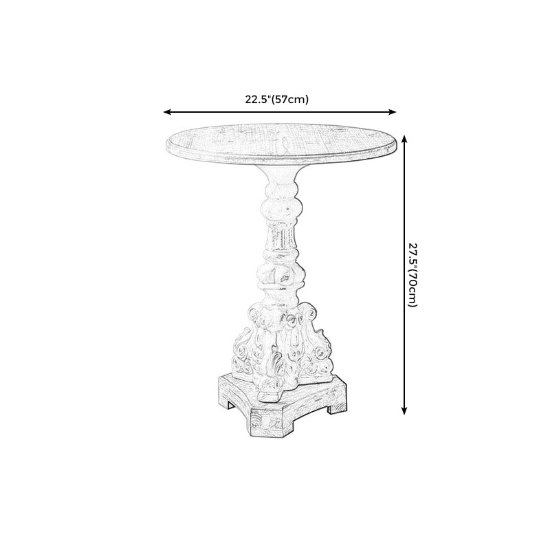 Pedestal Side Table Wood Round Side End Table- Distressed Surface Treatment Clearhalo 'Coffee & Accent Tables' 'End & Side Tables' 'end_side_table' 'Furniture' 'furniture_end_side_table' 'Living Room Furniture' 5072885