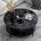 4 Legs 1 Single Coffee Table Modern Marble Round Cocktail Table Black Black Clearhalo 'Coffee & Accent Tables' 'Coffee Tables' 'coffee_tables' 'furn' 'furn_coffee_tables' 'Furniture' 'furniture_coffee_tables' 'Living Room Furniture' 5072902