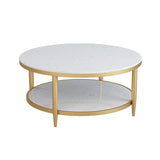 4 Legs 1 Single Coffee Table Modern Marble Round Cocktail Table Clearhalo 'Coffee & Accent Tables' 'Coffee Tables' 'coffee_tables' 'furn' 'furn_coffee_tables' 'Furniture' 'furniture_coffee_tables' 'Living Room Furniture' 5072903