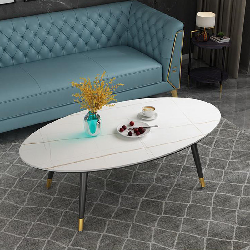 18.8" Tall Modern Ironcraft 4 Legs Black/white Slate Top Coffee Table Clearhalo 'Coffee & Accent Tables' 'Coffee Tables' 'coffee_tables' 'furn' 'furn_coffee_tables' 'Furniture' 'furniture_coffee_tables' 'Living Room Furniture' 5072943