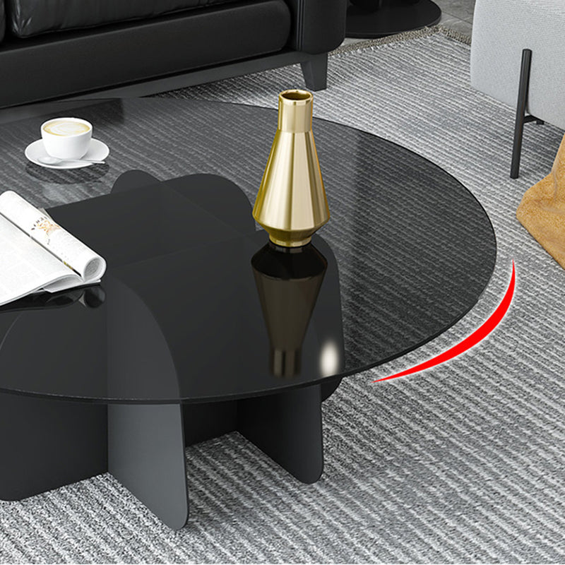 13.7"H Modern Metal Abstract Glass/slate Round Top Coffee Table Clearhalo 'Coffee & Accent Tables' 'Coffee Tables' 'coffee_tables' 'furn' 'furn_coffee_tables' 'Furniture' 'furniture_coffee_tables' 'Living Room Furniture' 5073035
