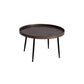 15.7"H Modern 4 Legs Metal Round Brown/Black Wood Top Coffee Table/Nesting Tables Clearhalo 'Coffee & Accent Tables' 'Coffee Tables' 'coffee_tables' 'Furniture' 'furniture_coffee_tables' 'Living Room Furniture' 5073045