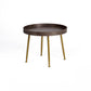 15.7"H Modern 4 Legs Metal Round Brown/Black Wood Top Coffee Table/Nesting Tables Clearhalo 'Coffee & Accent Tables' 'Coffee Tables' 'coffee_tables' 'Furniture' 'furniture_coffee_tables' 'Living Room Furniture' 5073056